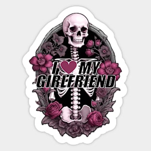 RibCage Floral Skeleton Valentine's day Sticker